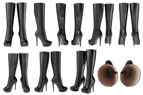 Set leather shoes Stock Illustration