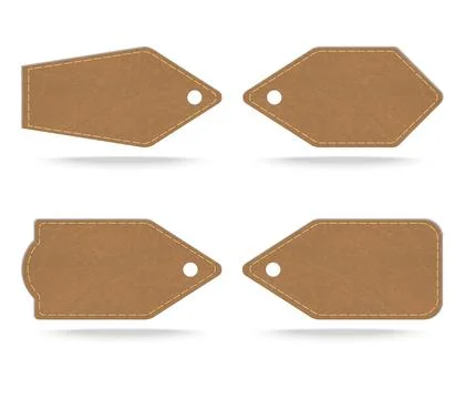 Set of leather tag on white  background Stock Illustration