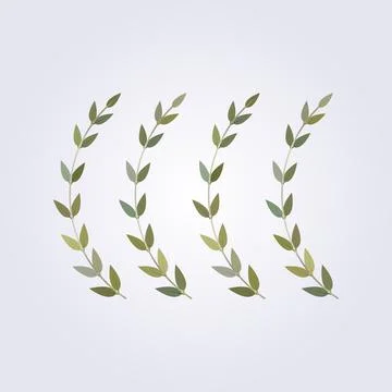 Set leaves, branches icon vector illustration flat design Stock Illustration