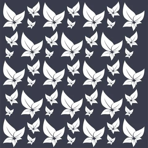 Set of leaves pattern design, leaves texture style in white color, groups of Stock Illustration