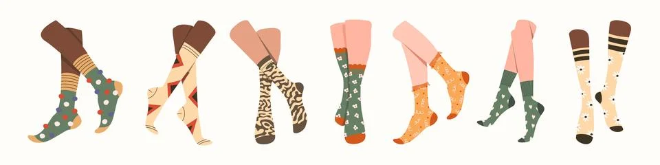 Set of Legs in Socks Stock Illustration