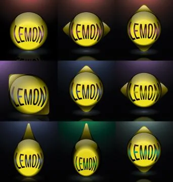 Set lemon glass sphere text logo Stock Illustration