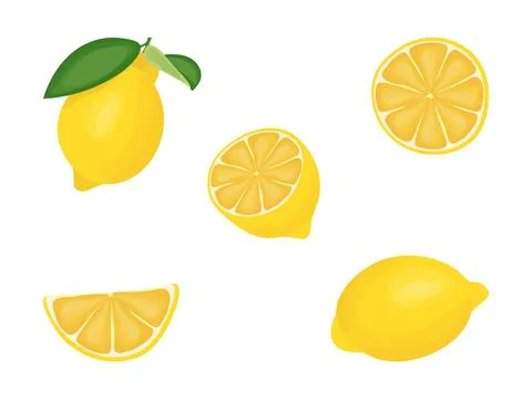 A set of lemon images. Vector illustration Stock Illustration