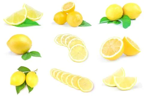 Set of lemons isolated on a white background Foto stock