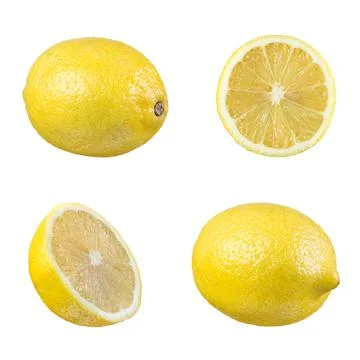 Set of lemons isolated on white background Stock Photos