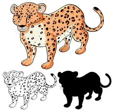 Set of leopard cartoon イラスト素材