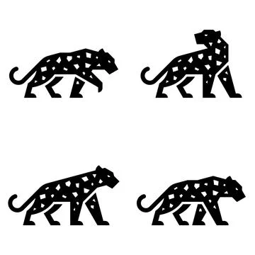 Set of Leopard, Leopard Logo Illustrazione stock
