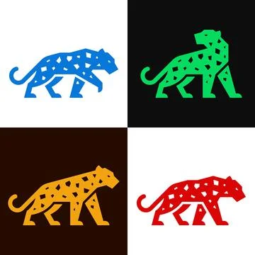 Set of Leopard, Leopard Logo Stock Illustration