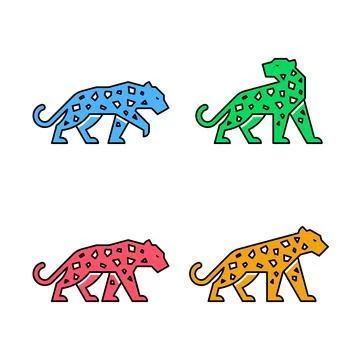 Set of Leopard, Leopard Logo Stock Illustration