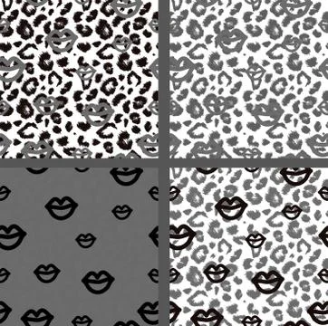 Set leopard print pattern. Set tiger print pattern. Set jaguar print textures 스톡 일러스트