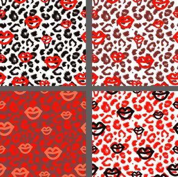 Set leopard print pattern. Set tiger print pattern. Set jaguar print textures 스톡 일러스트