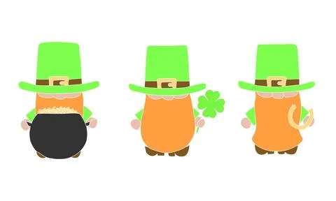 Set of leprechauns. Stock Illustration