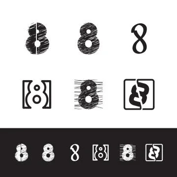 Set Letter 8 Stock Illustration