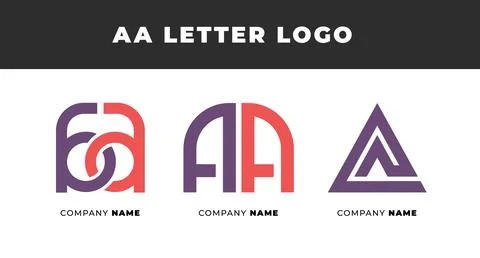 Set of Letter AA, A Logo Design Collection, Initial Monogram Logo, Modern A.. Stock Illustration