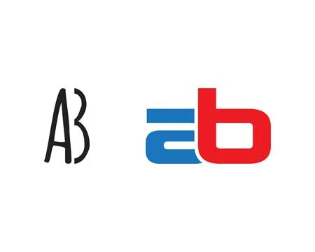Set of Letter AB logo design template elements 스톡 일러스트