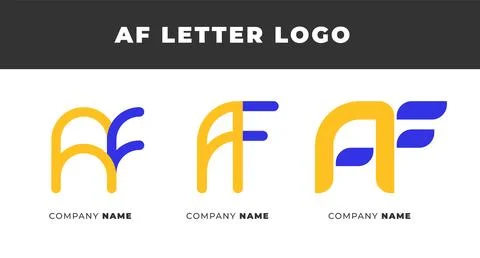 Set of Letter AF, FA, A and F Logo Design Collection, Initial Monogram Logo.. Stock Illustration