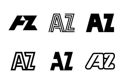 Set of letter AZ logos Stock Illustration