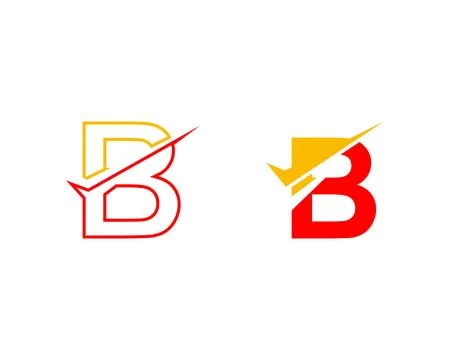 Set of Letter B logo with checklist shape Stock Illustration