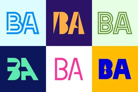 Set of letter BA logos Stock Illustration