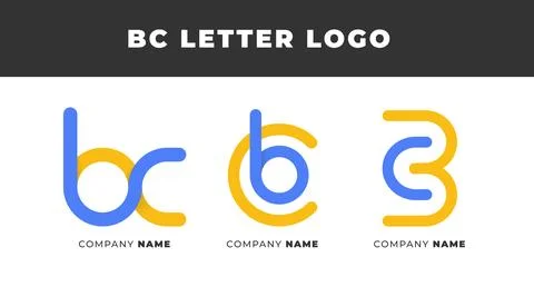 Set of Letter BC, CB, C, and B Logo Design Collection, Initial Monogram Log.. Stock Illustration