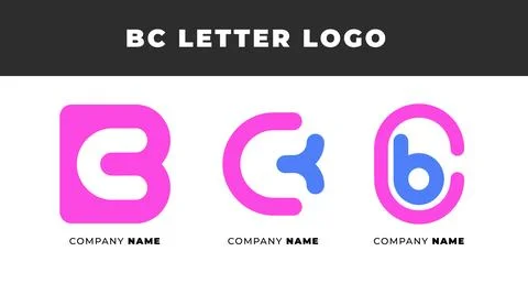 Set of Letter BC, CB, C and B Logo Design Collection, Initial Monogram Logo.. Stock Illustration