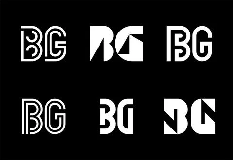 Set of letter BG logos Stock Illustration