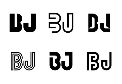 Set of letter BJ logos Stock Illustration