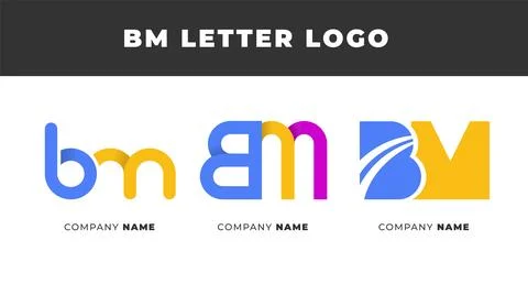 Set of Letter BM, MB, M, and B Logo Design Collection, Initial Monogram Log.. Stock Illustration