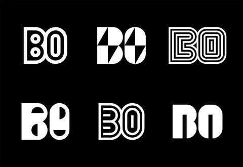 Set of letter BO logos Stock Illustration