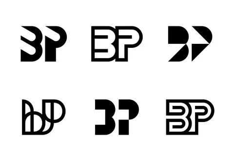 Set of letter BP logos Stock Illustration