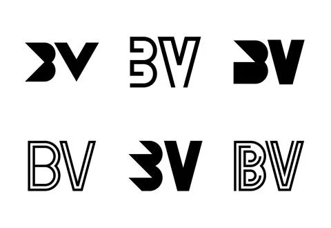 Set of letter BV logos Stock Illustration