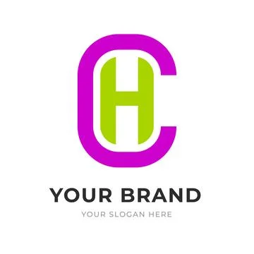 Set of Letter CH, HC, C, H Logo Design Collection, Initial Monogram Logo, M.. Stock Illustration