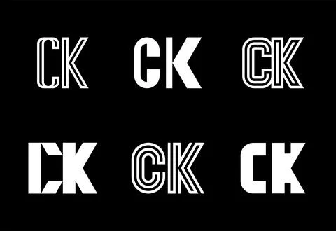 Set of letter CK logos Stock Illustration