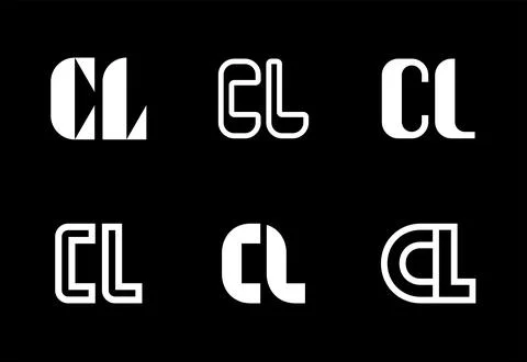Set of letter CL logos Stock Illustration
