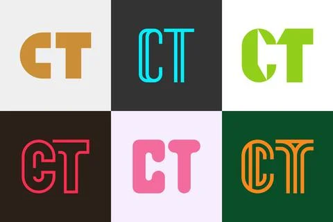 Set of letter CT logos Stock Illustration