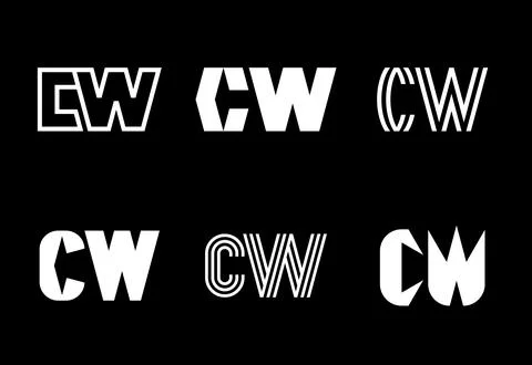 Set of letter CW logos Stock Illustration
