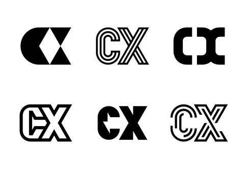 Set of letter CX logos Stock Illustration
