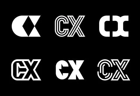 Set of letter CX logos Stock Illustration