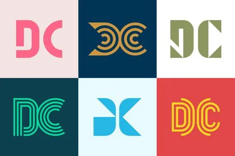 Set of letter DC logos Illustrazione stock