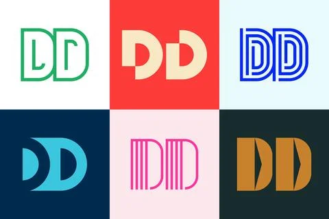 Set of letter DD logos Stock Illustration