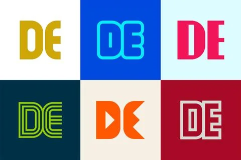 Set of letter DE logos Stock Illustration