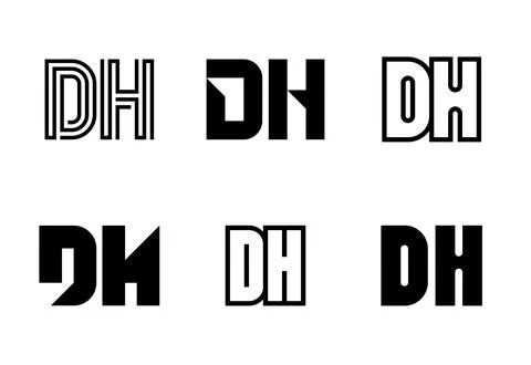Set of letter DH logos Stock Illustration