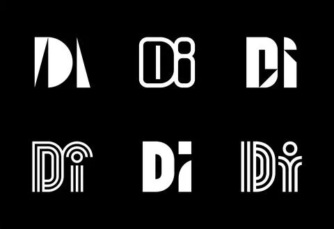 Set of letter DI logos Stock Illustration