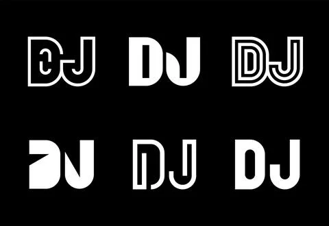 Set of letter DJ logos Stock Illustration