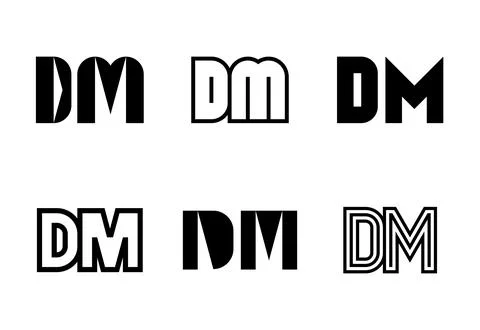 Set of letter DM logos Stock Illustration
