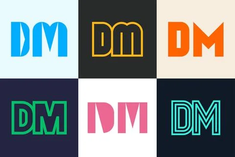 Set of letter DM logos Stock Illustration
