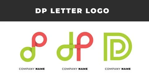 Set of Letter DP, PD, P and D Logo Design Collection, Initial Monogram Logo.. Stock Illustration