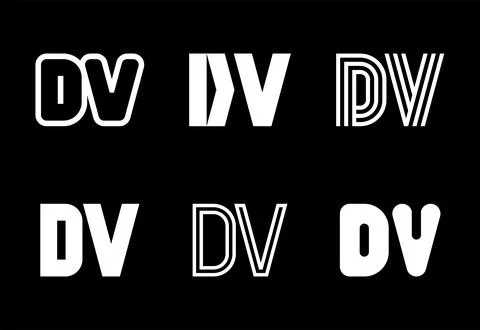 Set of letter DV logos Stock Illustration