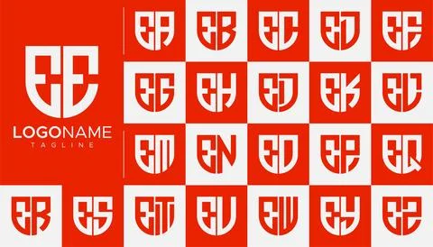 Set of letter E logo design branding. Modern E letter logo template. Stock Illustration