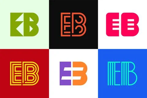 Set of letter EB logos Stock Illustration